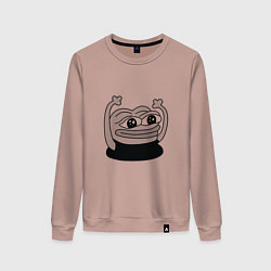 Свитшот хлопковый женский Лягушонок радуется, цвет: пыльно-розовый