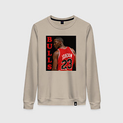 Свитшот хлопковый женский Bulls Jordan, цвет: миндальный