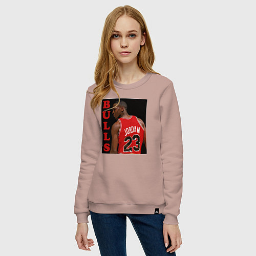 Женский свитшот Bulls Jordan / Пыльно-розовый – фото 3