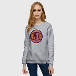 Свитшот хлопковый женский Phoenix ball, цвет: меланж — фото 2