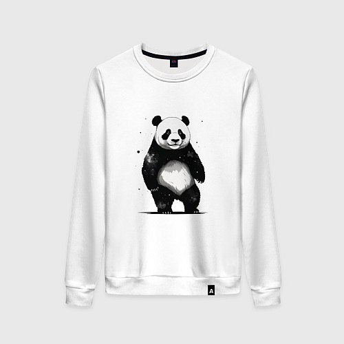 Женский свитшот Панда стоит / Белый – фото 1
