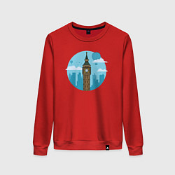 Свитшот хлопковый женский Биг-бен, цвет: красный