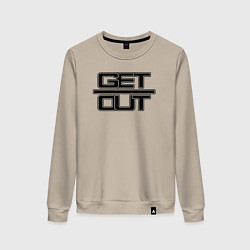 Свитшот хлопковый женский Get out black, цвет: миндальный