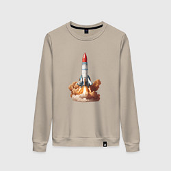 Женский свитшот Взлет космической ракеты