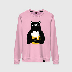 Женский свитшот Мишка с кружкой пива