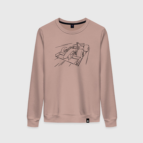 Женский свитшот Формула 1 контур / Пыльно-розовый – фото 1