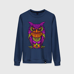 Свитшот хлопковый женский Purple owl, цвет: тёмно-синий