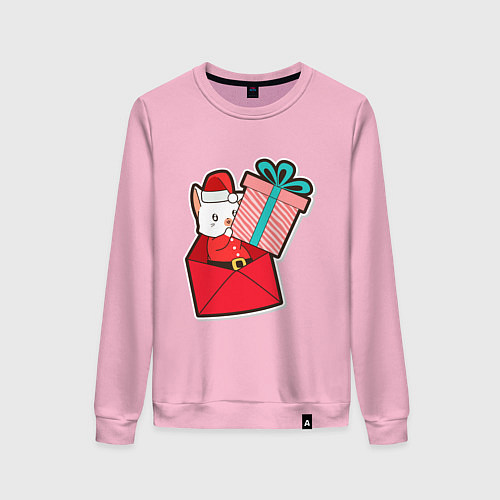 Женский свитшот Вам подарок от котика / Светло-розовый – фото 1