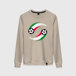 Свитшот хлопковый женский Итальянские мячи, цвет: миндальный