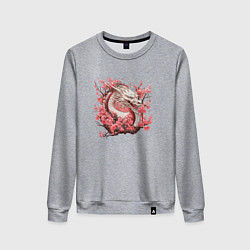 Женский свитшот Драконы и сакура