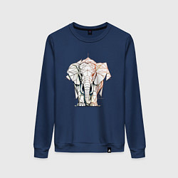 Женский свитшот Слон в геометрическом стиле