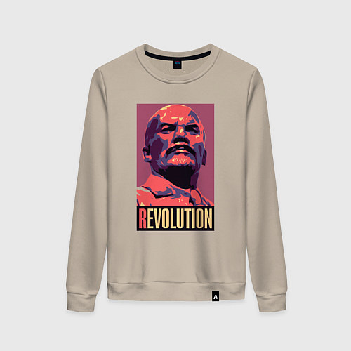 Женский свитшот Lenin revolution / Миндальный – фото 1