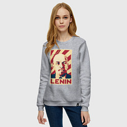 Свитшот хлопковый женский Vladimir Lenin, цвет: меланж — фото 2