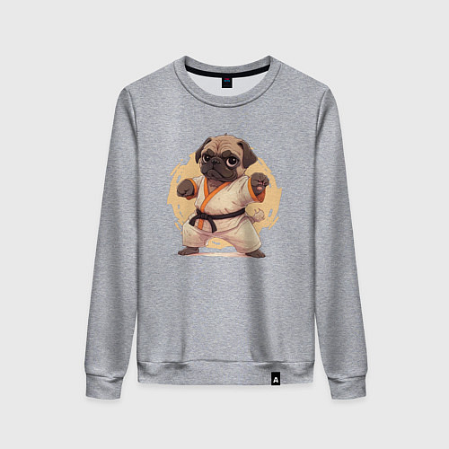 Женский свитшот Карате мопс / Меланж – фото 1