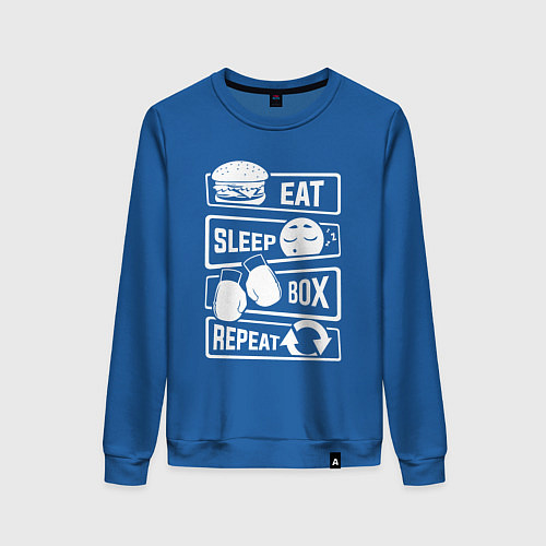 Женский свитшот Еда сон бокс / Синий – фото 1