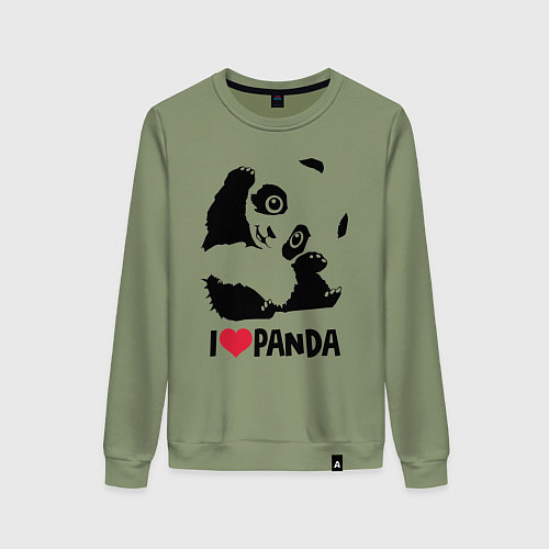 Женский свитшот I love panda / Авокадо – фото 1