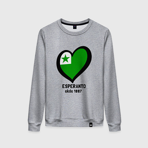 Женский свитшот Люблю эсперанто / Меланж – фото 1