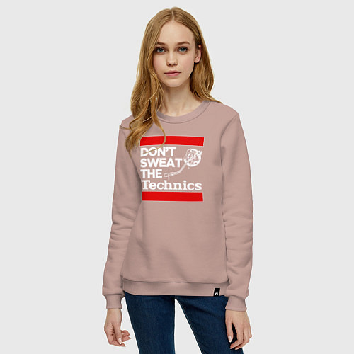 Женский свитшот Dont sweat the Technics / Пыльно-розовый – фото 3