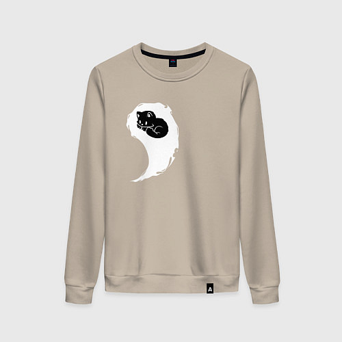 Женский свитшот Инь ян белый парная / Миндальный – фото 1