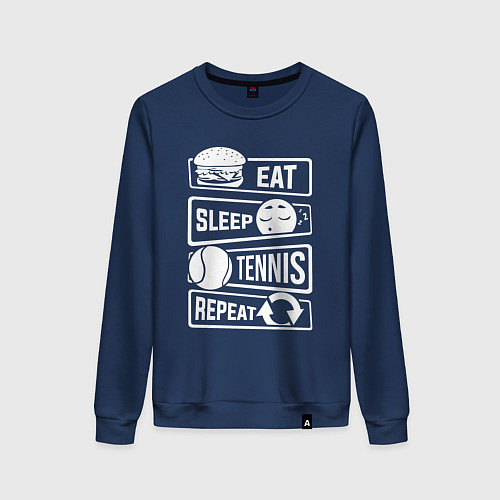 Женский свитшот Еда сон теннис / Тёмно-синий – фото 1