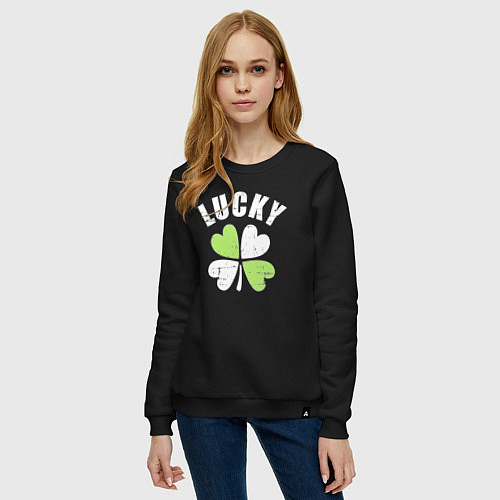 Женский свитшот Lucky day / Черный – фото 3