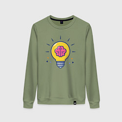 Женский свитшот Мозг в лампочке