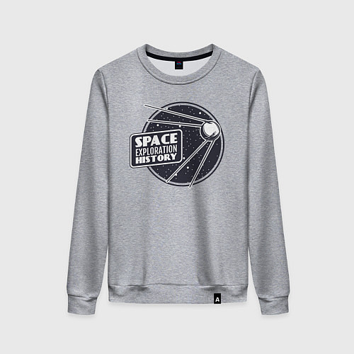 Женский свитшот История исследования космоса / Меланж – фото 1