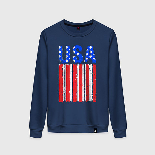 Женский свитшот America flag / Тёмно-синий – фото 1