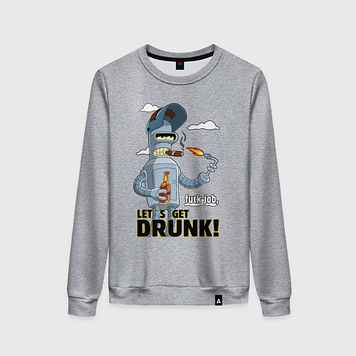 Женский свитшот К черту работу - давайте выпьем / Меланж – фото 1