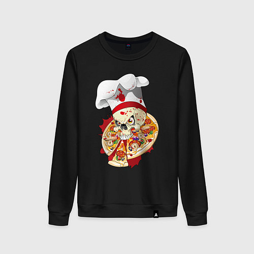 Женский свитшот Bloody pizza / Черный – фото 1
