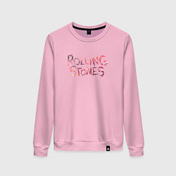 Свитшот хлопковый женский The Rolling Stones - logo, цвет: светло-розовый