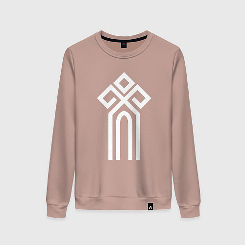 Женский свитшот Символ славянский чур / Пыльно-розовый – фото 1