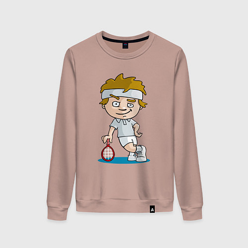 Женский свитшот Теннисист / Пыльно-розовый – фото 1