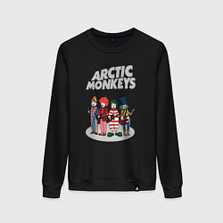 Свитшот хлопковый женский Arctic Monkeys clowns, цвет: черный