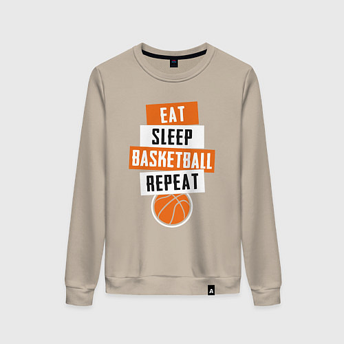 Женский свитшот Eat sleep basketball / Миндальный – фото 1