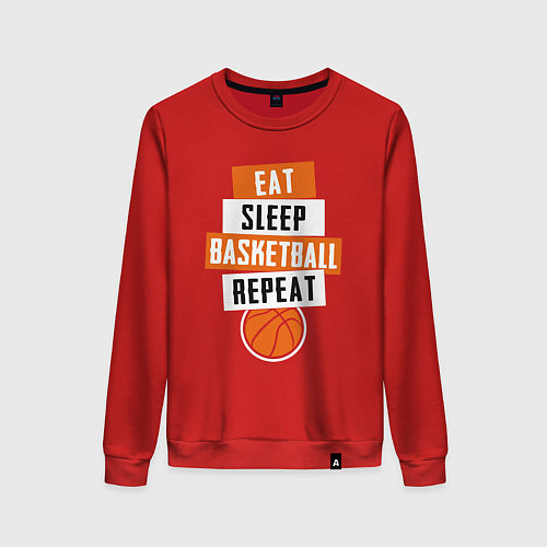 Женский свитшот Eat sleep basketball / Красный – фото 1