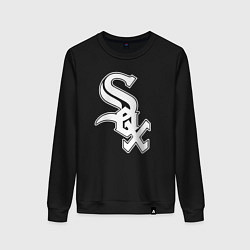 Свитшот хлопковый женский Chicago white sox - baseball, цвет: черный