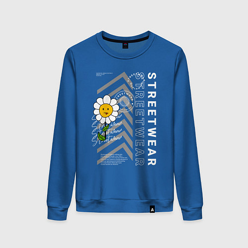 Женский свитшот Ромашка streetwear / Синий – фото 1