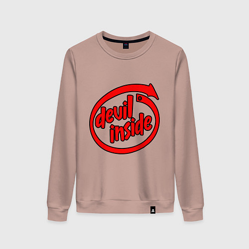 Женский свитшот Дьявол внутри / Пыльно-розовый – фото 1