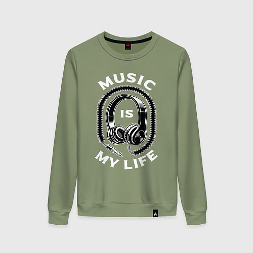 Женский свитшот Музыка is my life / Авокадо – фото 1