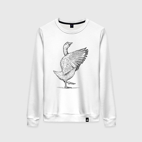 Женский свитшот Гусь встрепенусь / Белый – фото 1