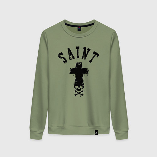 Женский свитшот Крест с черепом / Авокадо – фото 1