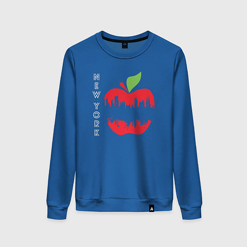 Женский свитшот Нью-Йорк большое яблоко / Синий – фото 1