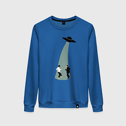 Свитшот хлопковый женский Криминальное чтиво танец НЛО, цвет: синий