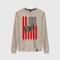 Свитшот хлопковый женский Slayer Flag, цвет: миндальный