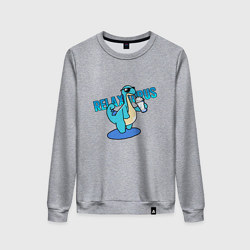 Женский свитшот Релаксаурус за работой Palworld / Меланж – фото 1