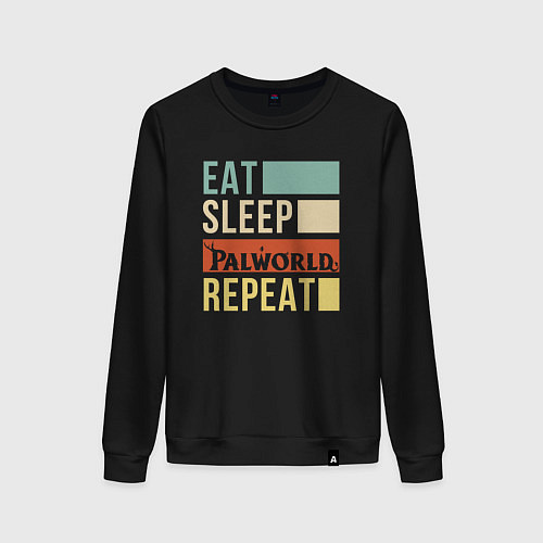 Женский свитшот Eat sleep Palworld rpeat / Черный – фото 1