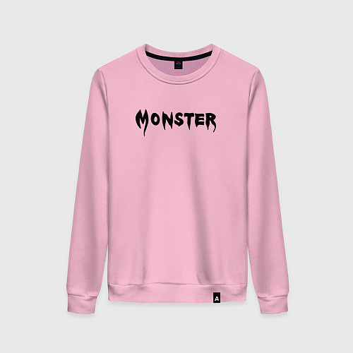 Женский свитшот Monster black / Светло-розовый – фото 1