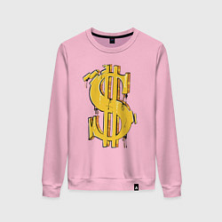 Свитшот хлопковый женский Знак денег, цвет: светло-розовый