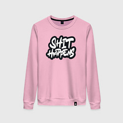 Свитшот хлопковый женский Happens, цвет: светло-розовый